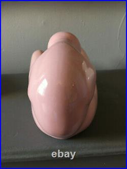 Mid-Century JARU Blush Pink Sitting Female Ceramic Sculpture Art