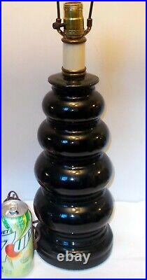 Mid Century Mod BLACK Art Pottery Ceramic LAMP