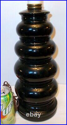 Mid Century Mod BLACK Art Pottery Ceramic LAMP