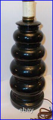 Mid Century Mod BLACK Art Pottery Ceramic LAMP