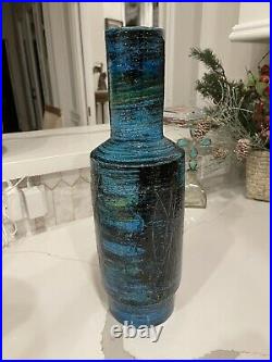 Mid Century Modern Aldo Londi BITOSSI LG RIMINI BLUE Italy 17 Pottery Vase