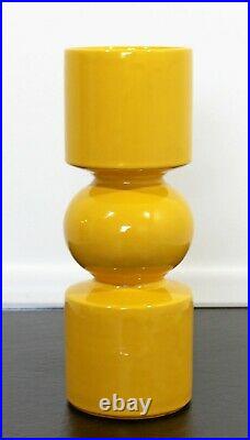 Mid Century Modern Ceramic Pop Art Vase Table Sculpture Yellow 1960s