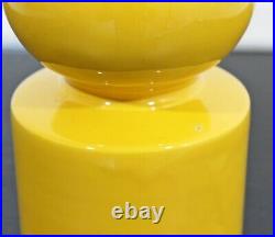 Mid Century Modern Ceramic Pop Art Vase Table Sculpture Yellow 1960s