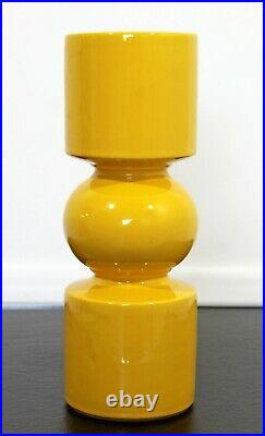 Mid Century Modern Ceramic Pop Art Vase Table Sculpture Yellow 1960s