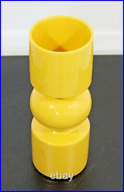 Mid Century Modern Ceramic Pop Art Vase Table Sculpture Yellow 1960s