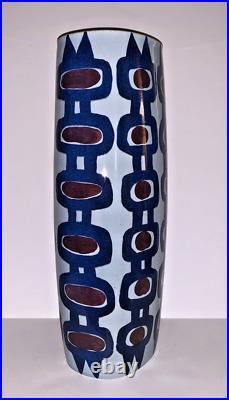 Mid-Century Modern Royal Copenhagen Aluminia Vase by Inge-Lise Koefoed Signed