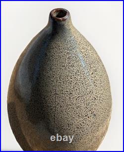 Mid-Century Modern Studio Art Pottery Bud Vase Speckled Glaze RARE FIND