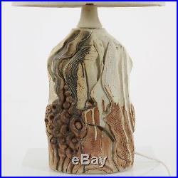 Midcentury Bernard Rooke Studio Pottery Table Lamp Ceramic Stoneware 1960s Retro