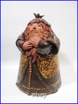 Midcentury Studio Art Pottery Large Jolly Man Figure Sculpture 14 Tall
