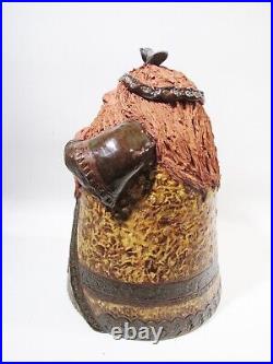 Midcentury Studio Art Pottery Large Jolly Man Figure Sculpture 14 Tall