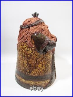 Midcentury Studio Art Pottery Large Jolly Man Figure Sculpture 14 Tall
