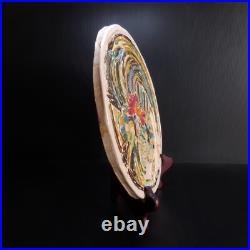Modern Art Pottery Ceramic Plate Under Plate Round Rooster France N7548