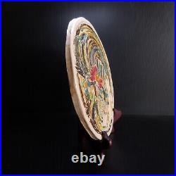 Modern Art Pottery Ceramic Plate Under Plate Round Rooster France N7548