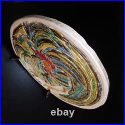 Modern Art Pottery Ceramic Plate Under Plate Round Rooster France N7548