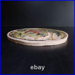 Modern Art Pottery Ceramic Plate Under Plate Round Rooster France N7548 Modern Art Pottery Ceramic Plate Under Plate Round Rooster France N7548