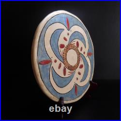 Modern Art pottery ceramic round plate handmade N7547