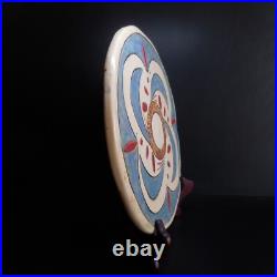Modern Art pottery ceramic round plate handmade N7547