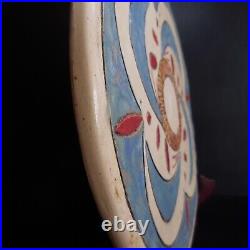 Modern Art pottery ceramic round plate handmade N7547