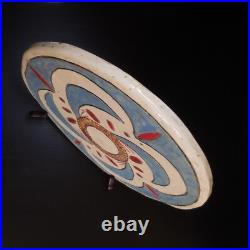 Modern Art pottery ceramic round plate handmade N7547