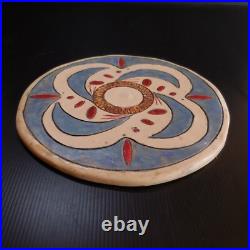 Modern Art pottery ceramic round plate handmade N7547
