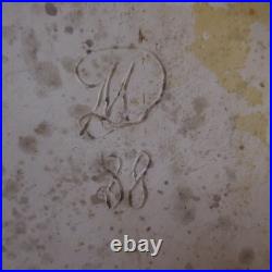 Modern Art pottery ceramic round plate handmade N7547