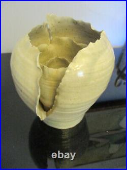 Modern Sensual Freeform Organic Layered Flowing Studio Art Pottery Ceramic Vase