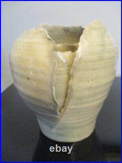 Modern Sensual Freeform Organic Layered Flowing Studio Art Pottery Ceramic Vase