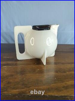 Modernist Bauhaus Design Black&White Art Pottery Ceramic Teapot CRAZING