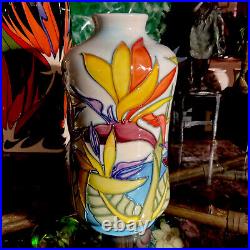 Moorcroft California98/8 Vase By Jeanne Dark Lady McDougall In 1999 First EUC