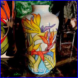 Moorcroft California98/8 Vase By Jeanne Dark Lady McDougall In 1999 First EUC