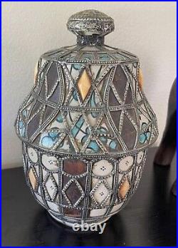 Moroccan Tiled Pottery Vase