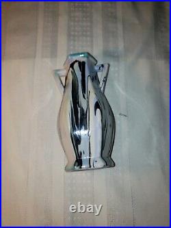 Mueller Art Pottery Illinois 1920s Vintage Art Deco Blue Swirl Ceramic Vase