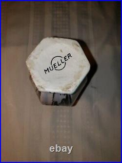 Mueller Art Pottery Illinois 1920s Vintage Art Deco Blue Swirl Ceramic Vase