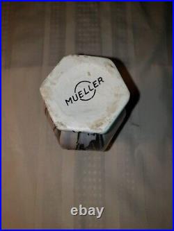 Mueller Art Pottery Illinois 1920s Vintage Art Deco Blue Swirl Ceramic Vase