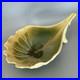 NEWMAN Ceramic Works Art Pottery LEAF DISH Bowl SIGNED Green Yellow BEAUTIFUL