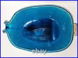 NILS KAHLER-Large Stoneware Bowl-Turquoise Glaze-Denmark Ceramics 1960s