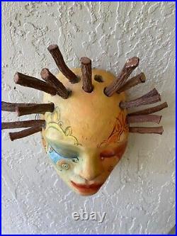 Nakazzi Hutchinson Face Mask Art Raku Pottery Studio Wall Decor Female Sculpture