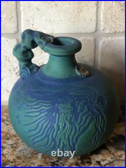 Nicola Nicky Coady Artisan Pottery Vase Jug Blue Green Ocean Squid Australia