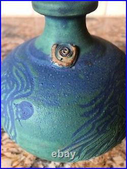 Nicola Nicky Coady Artisan Pottery Vase Jug Blue Green Ocean Squid Australia