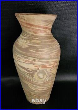 Niloak Mission Swirl 1925-30s Art Pottery Brown Blue 8 1/2 Vase