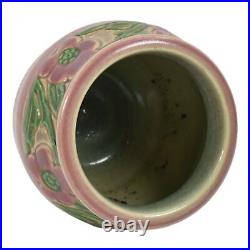 North Dakota School of Mines UND Vintage Art Pottery Pink Floral Ceramic Vase