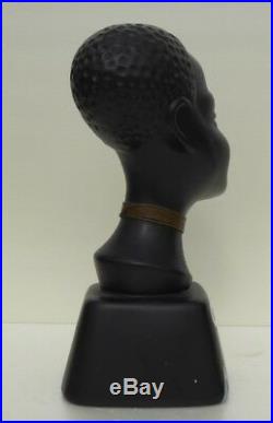 Nubian Blackamoor Bust 1950 Era Hagenauer Walter Bosse Ceramic Bust Art Deco