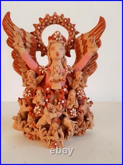 Oaxacan ceramic great master Angelica Vasquez 2 Mexican folk art Nativity Angel