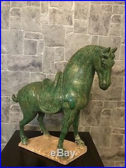 Orientalist Rare Antique Asian Art Ceramic Horse Pottery Horse Sculpture