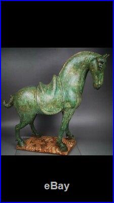 Orientalist Rare Antique Asian Art Ceramic Horse Pottery Horse Sculpture