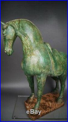 Orientalist Rare Antique Asian Art Ceramic Horse Pottery Horse Sculpture