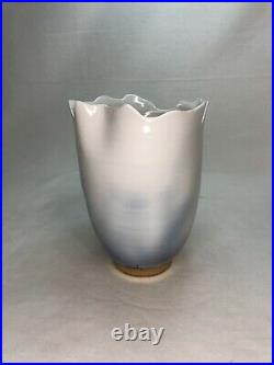 Original Bing Gleitsman Signed Face Vase Studio Ceramic -1994 3d Art Deco