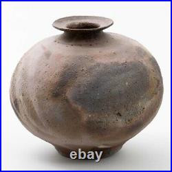Oscar Bucher Mid Century Ceramic Studio Art Pottery Raku Vase 5.75T x 6.5W