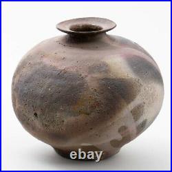 Oscar Bucher Mid Century Ceramic Studio Art Pottery Raku Vase 5.75T x 6.5W