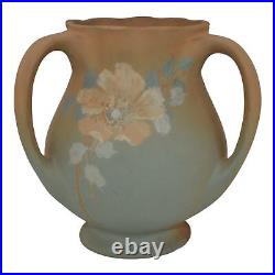 Owens Matte Utopian c1902 Vintage Art Pottery Pastel Floral Ceramic Vase 826